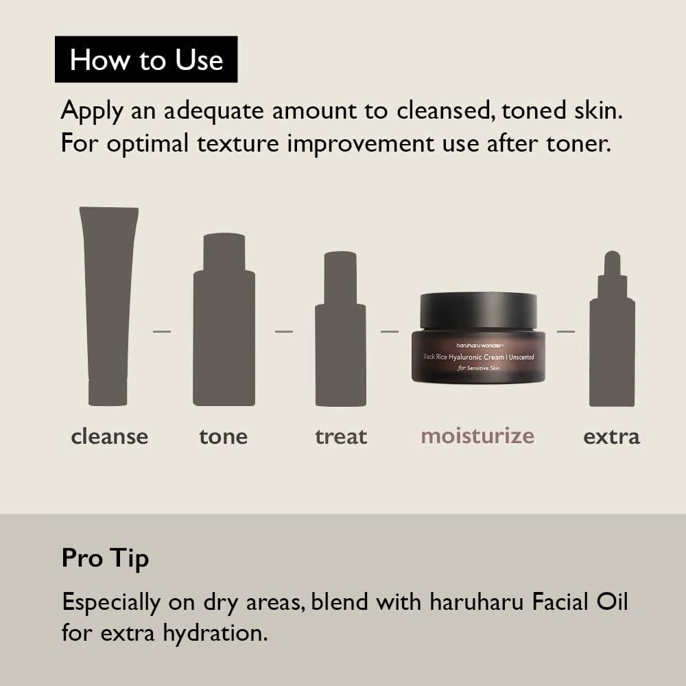Haruharu Wonder Black Rice Hyaluronic Cream Unscented 50ml - Image 5