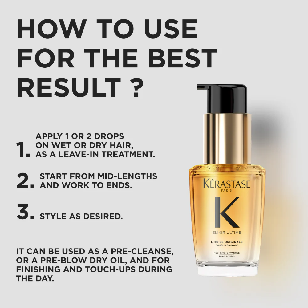 Kérastase Elixir Ultime L'Huile Originale Hair Oil New 30ml - Image 6