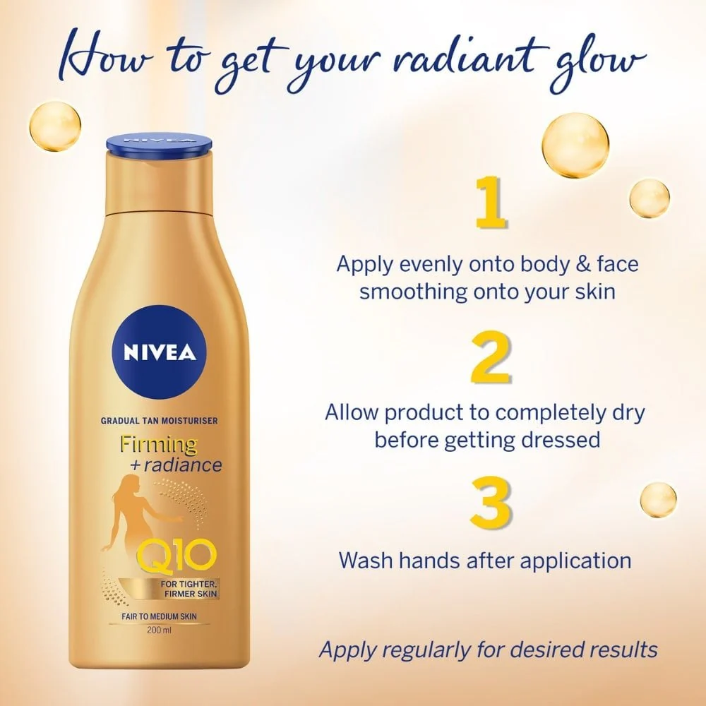 Nivea Q10 Gradual Tan Firming Body Moisturiser 400ml - Image 3