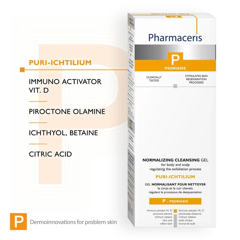 Pharmaceris P Puri-Ichtilium Normalising Cleansing Gel for Body & Scalp Psoriasis 250ml - Image 3